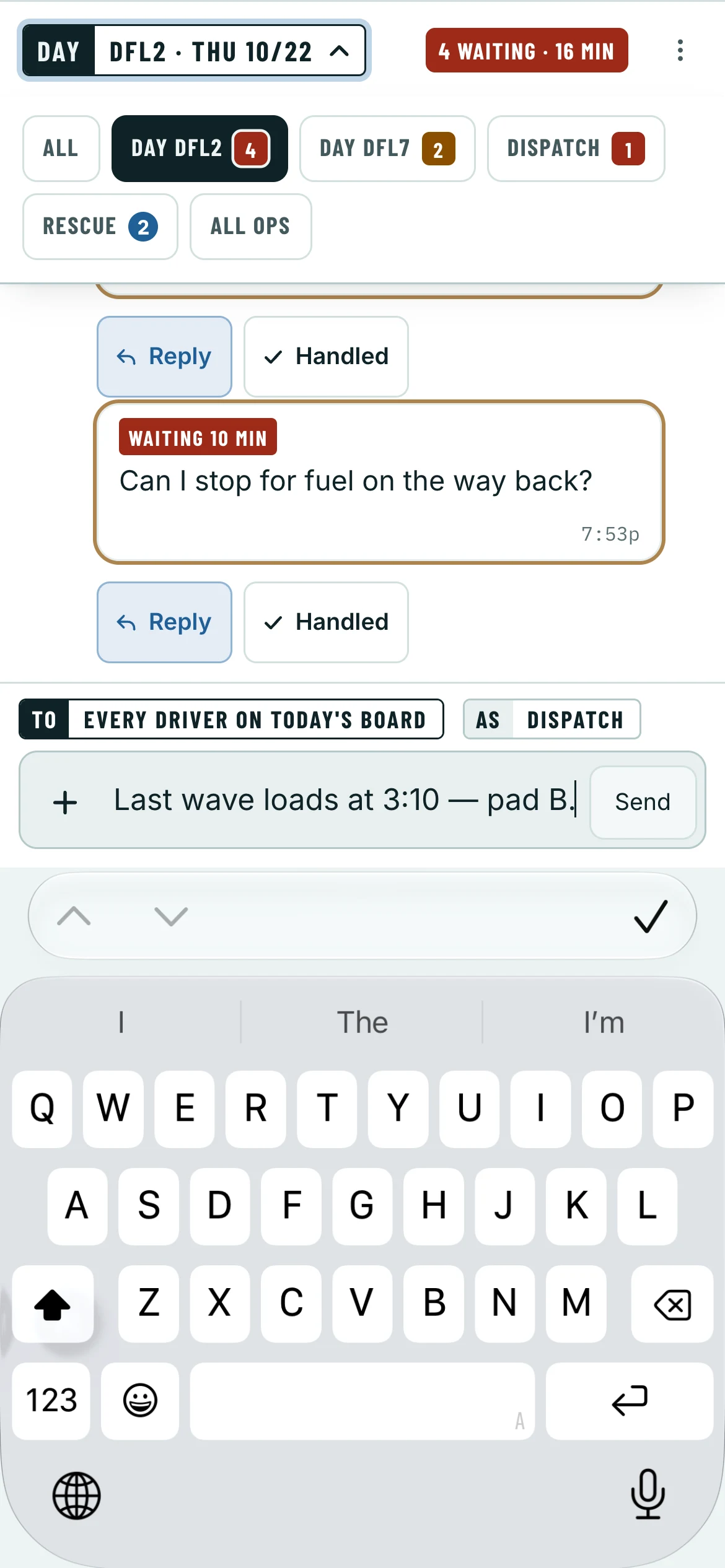 Tap the chat’s name, and your tabs drop down over the chat.